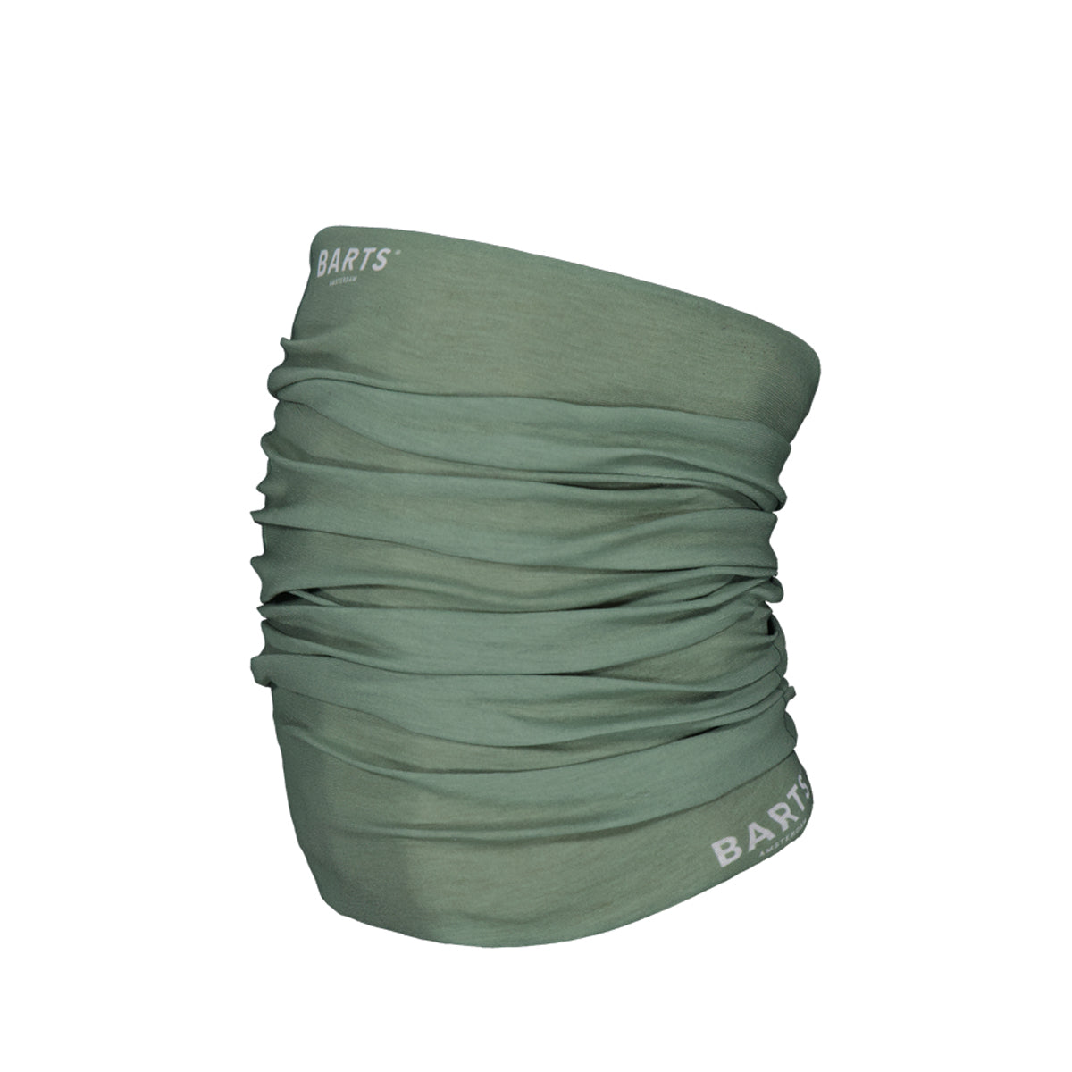 Green neck gaiter with Barts logo on a white background