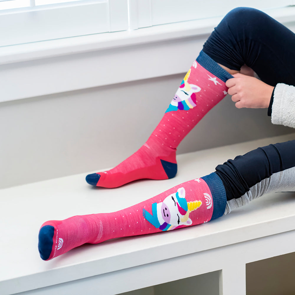 Darn Tough Kids Midweight Ski Socks (Raspberry Unicorn)