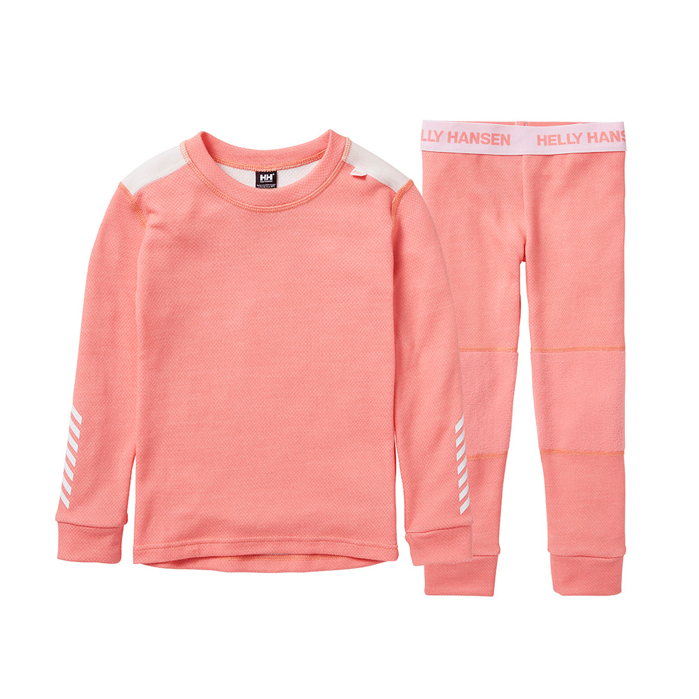 Helly Hansen Kids Lifa Merino Midweight Thermals in coral pink