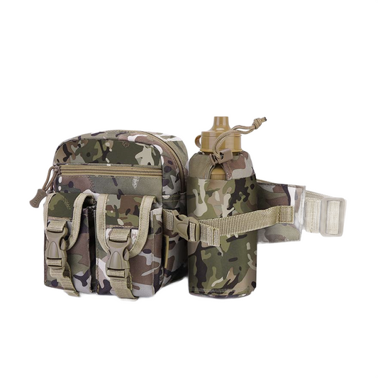 Kids camo waistbag with water bottle