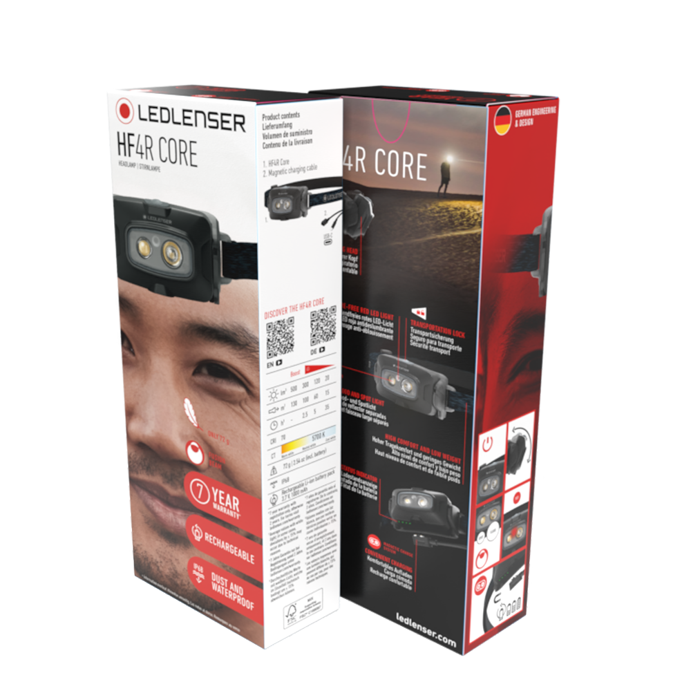 Ledlenser HF4R Core Rechargable LED Head Torch (Black)