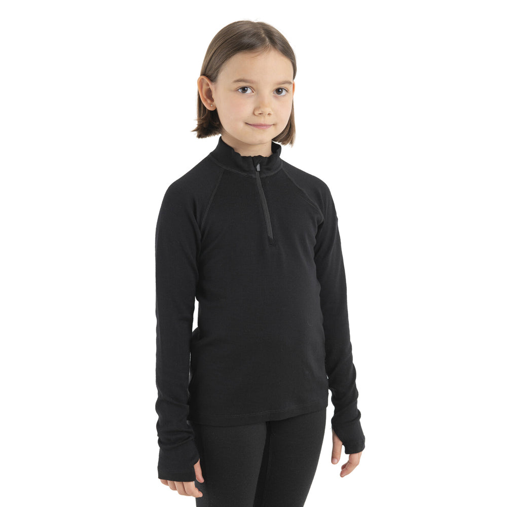Icebreaker Kids 260 Tech Merino Half Zip Top (Black)