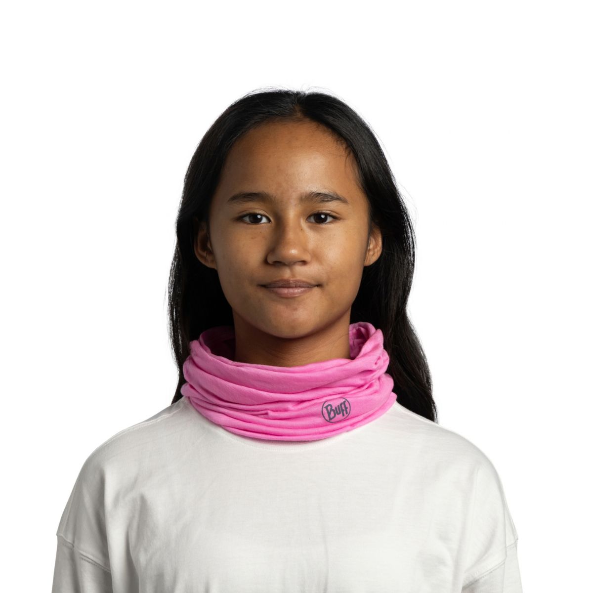 Buff Junior Merino Wool Neck Warmer (Fluor Fuchsia)