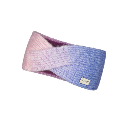 Knitted headband with gradient colors on a white background