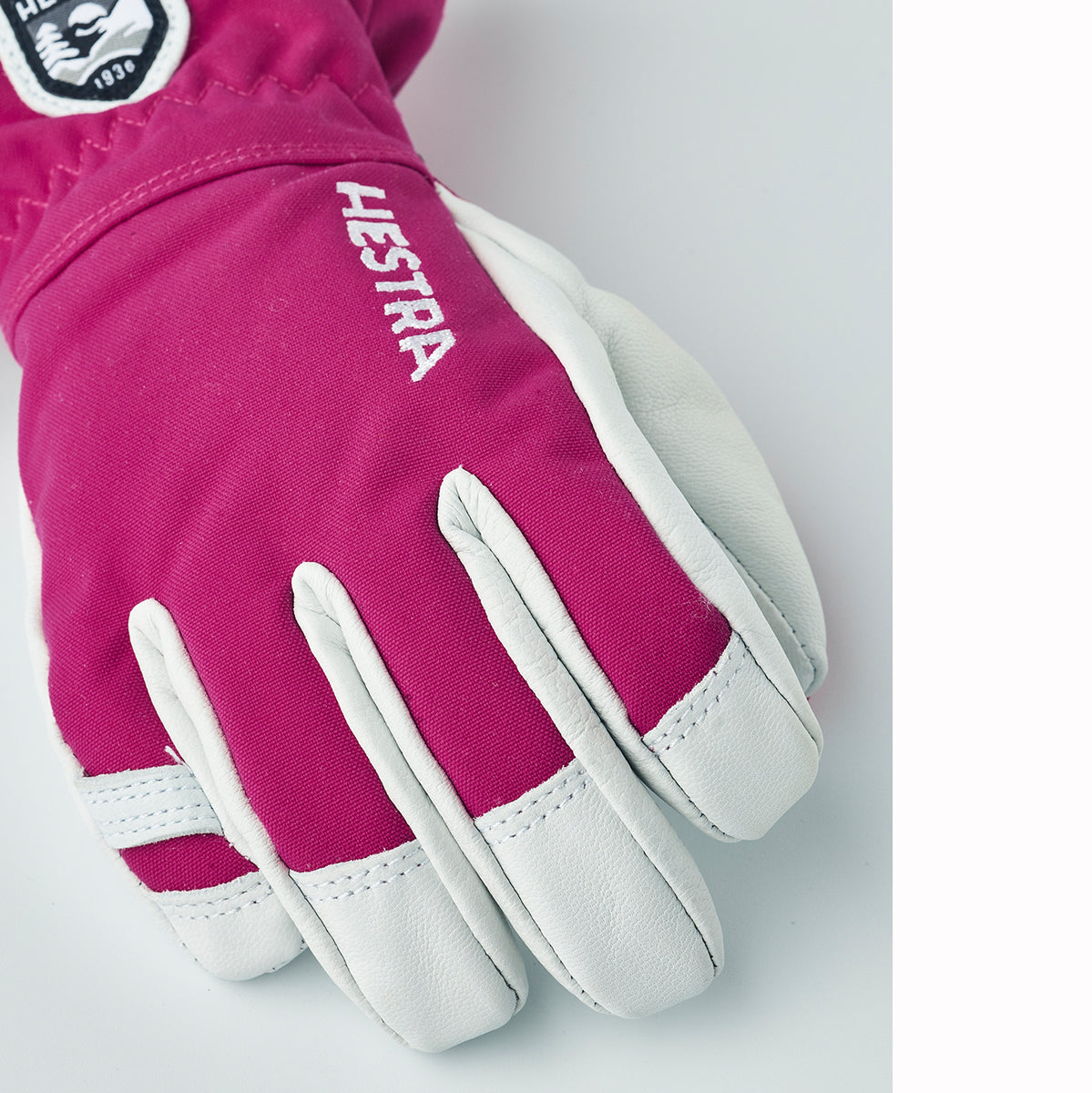 Hestra Kids Army Leather Heli Ski Jr Glove (Fushia)