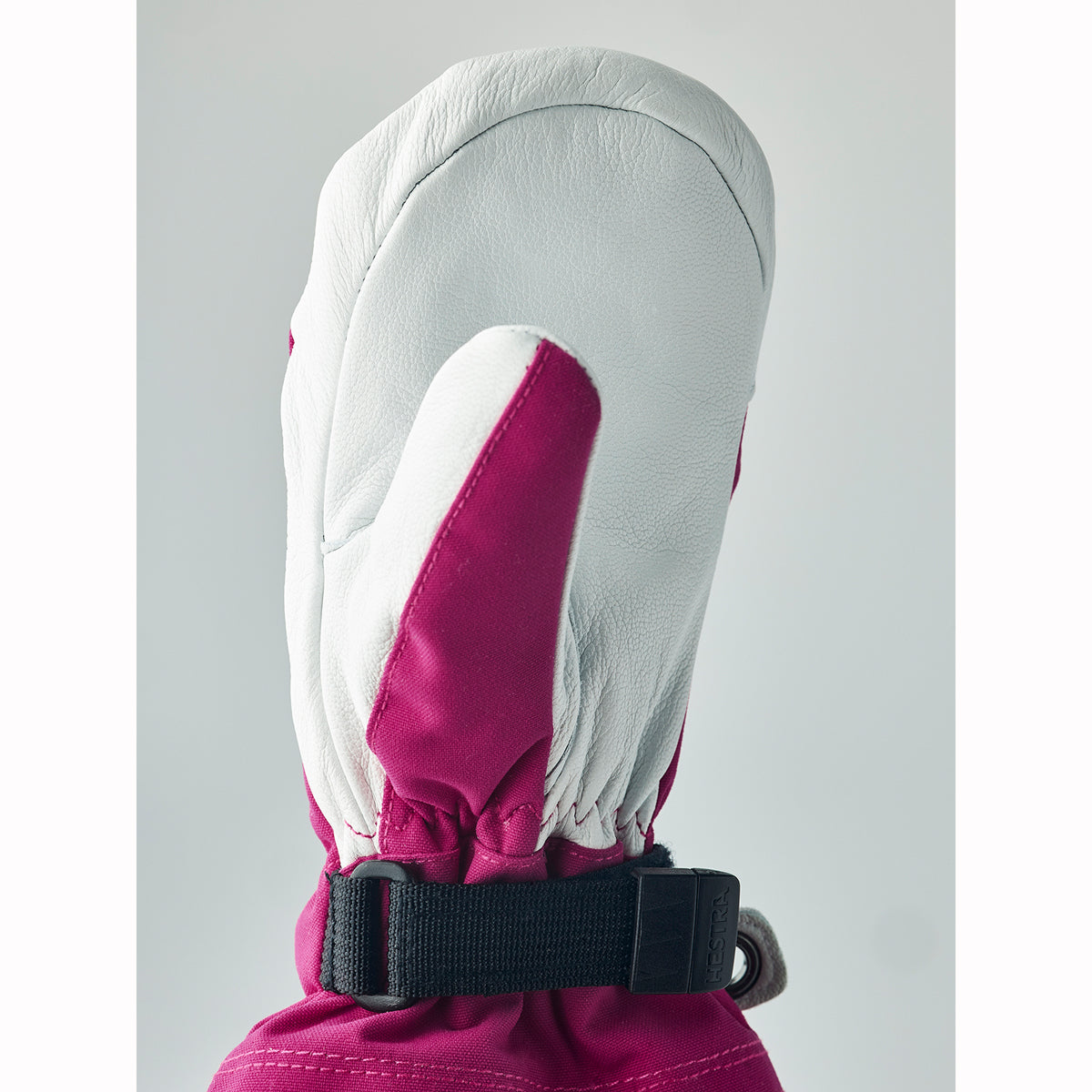 Hestra Kids Army Leather Heli Ski Mittens (Fushia)
