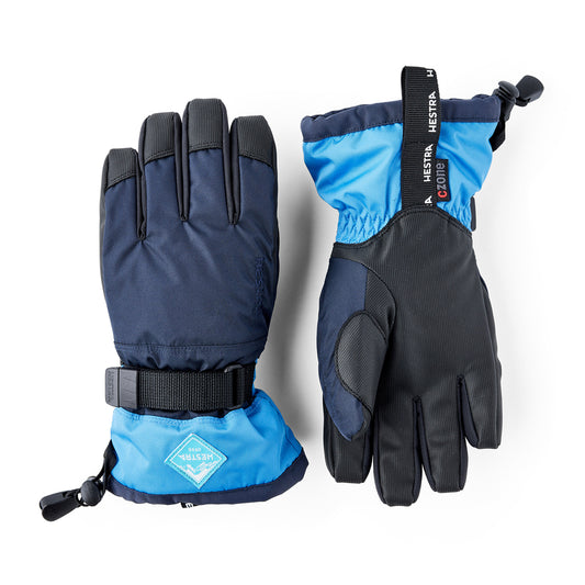 Hestra C-Zone Kids Ski Gloves (Navy Sky Blue)