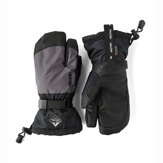 Hestra C-Zone Jr 3-Fingered Kids Ski Gloves (Black)