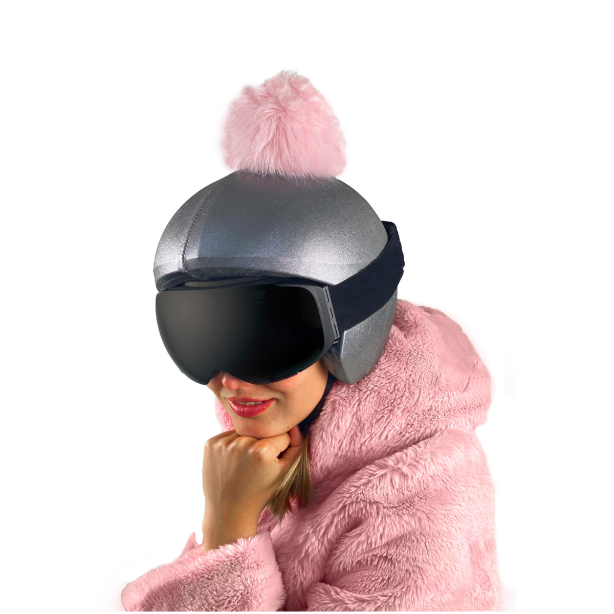 Coolcasc Kids Helmet Cover (Pink Pom Pom)