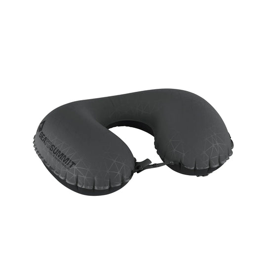 Black travel neck pillow on a white background