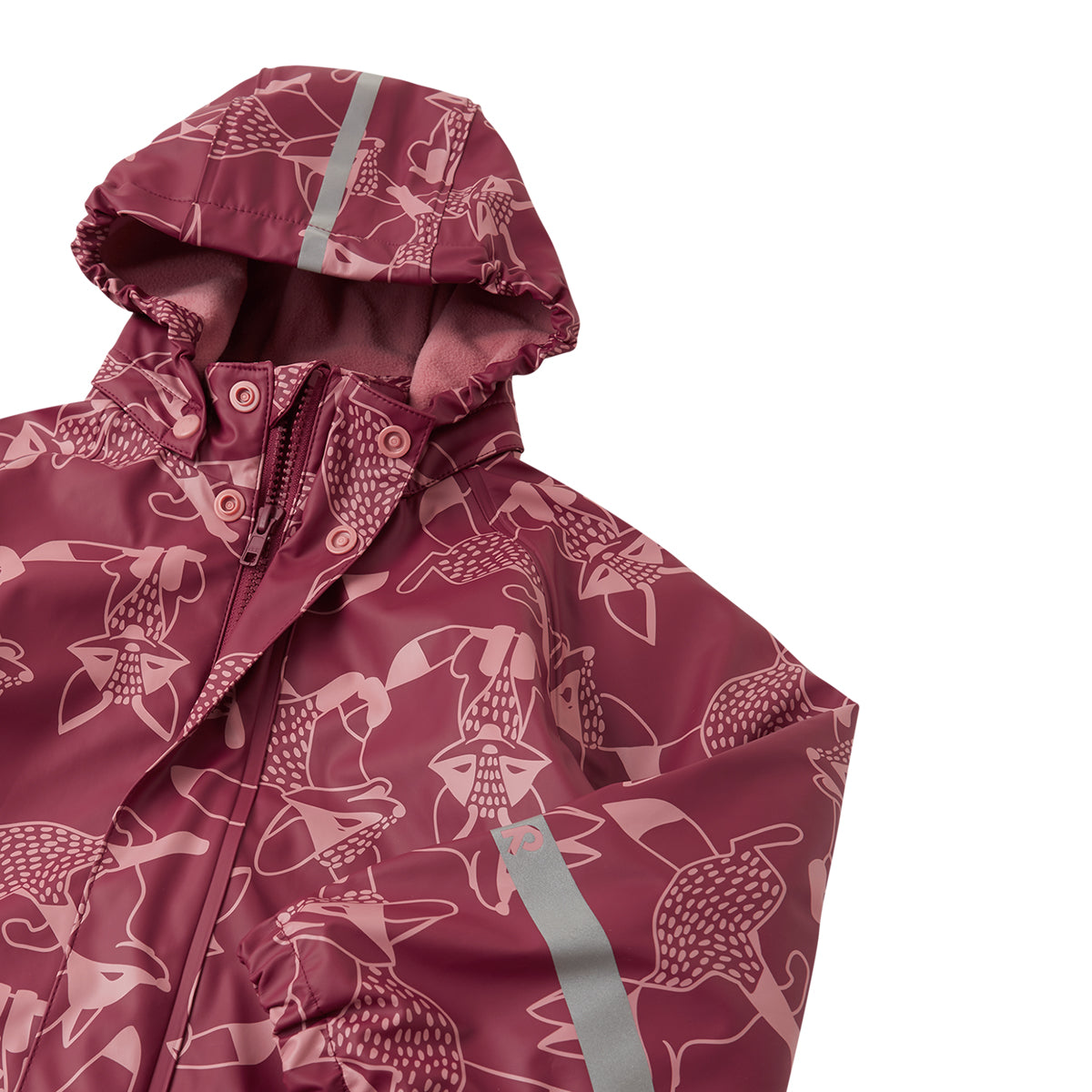 Reima Koski Kids Fleece Lined Waterproof Jacket (Jam Red)