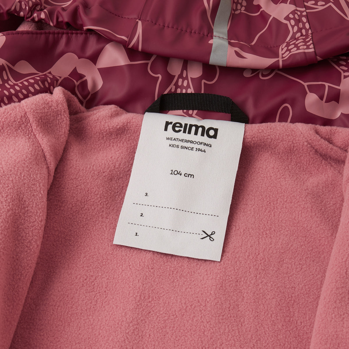 Reima Koski Kids Fleece Lined Waterproof Jacket (Jam Red)