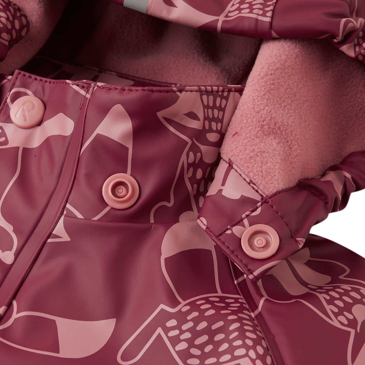 Reima Koski Kids Fleece Lined Waterproof Jacket (Jam Red)