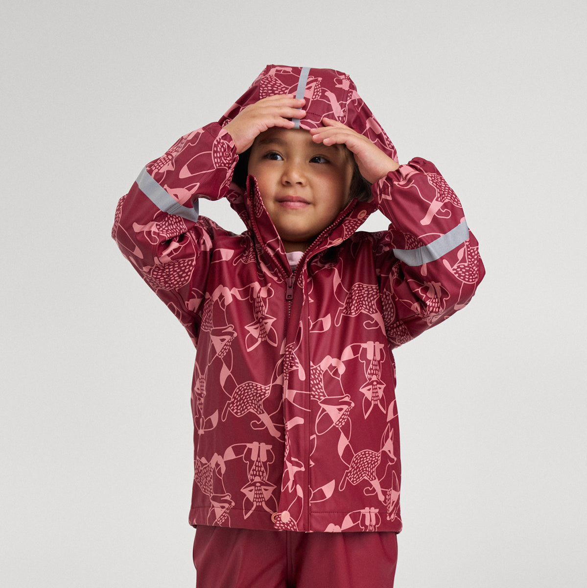 Reima Koski Kids Fleece Lined Waterproof Jacket (Jam Red)