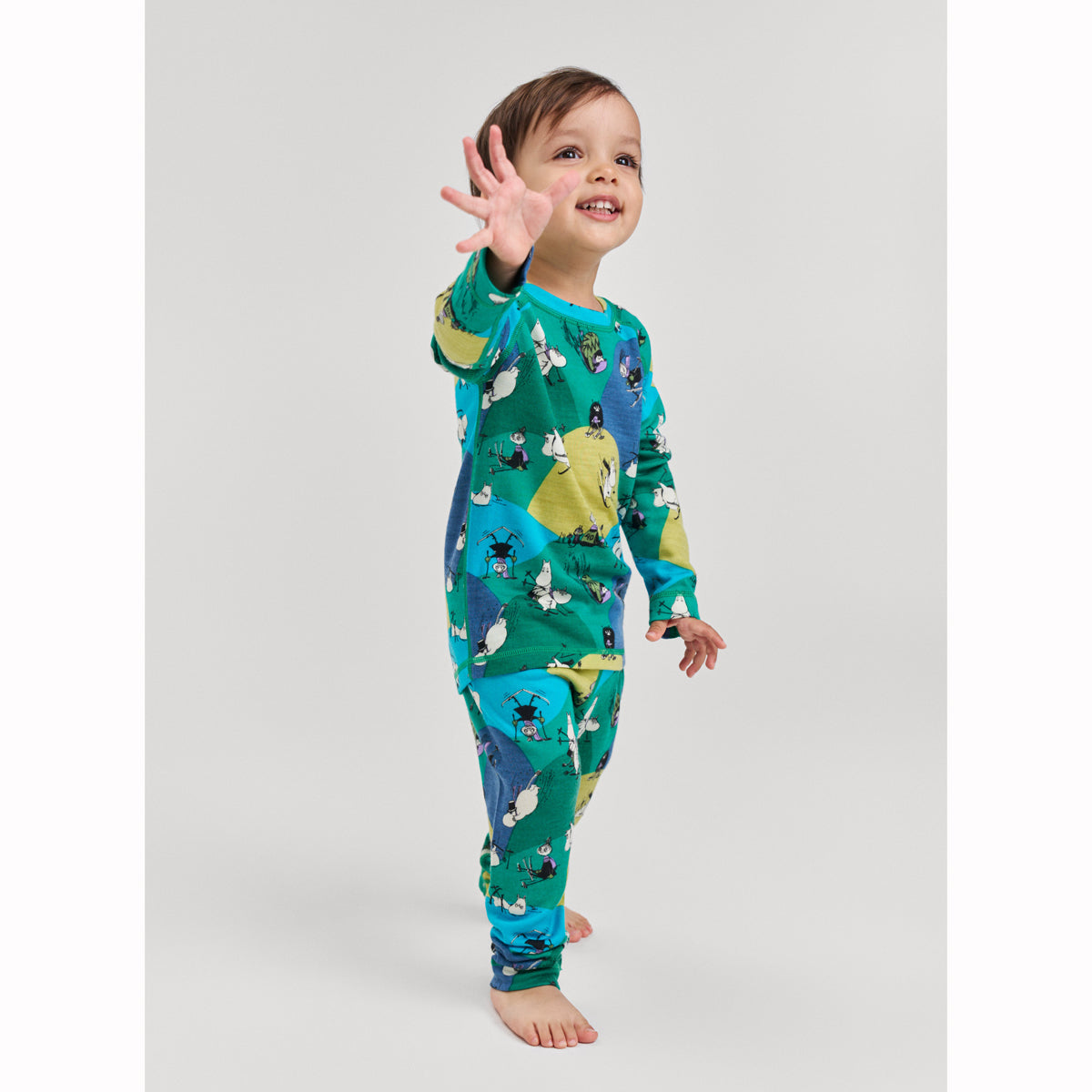 Reima Baby & Kids Moomin Trivsam Merino Thermals (Enchanted Green)