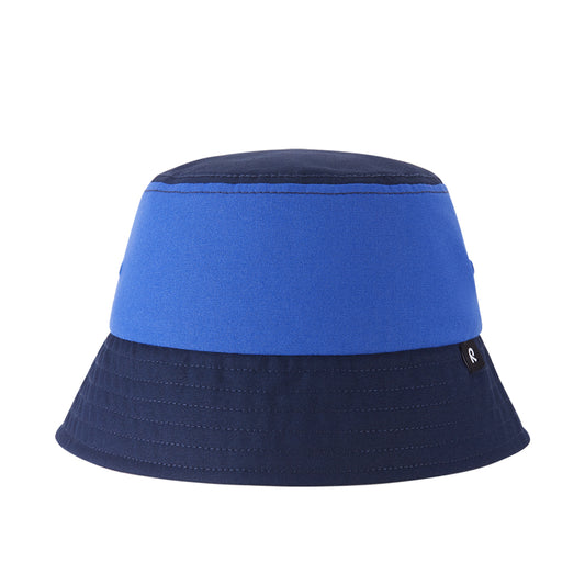 Blue and navy kids bucket hat on a white background