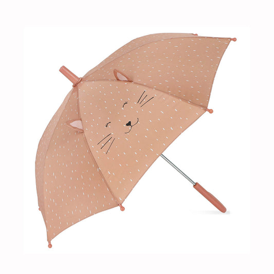 Children's umbrella with a cat face design on a white background