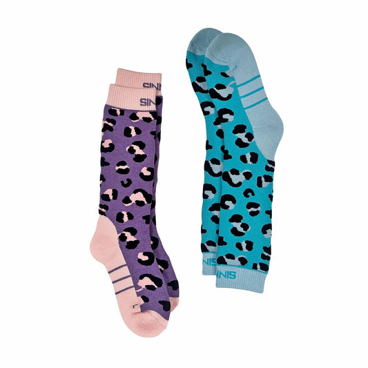 Sinner Kids Ski Socks - Twin Pack (Purple Blue)