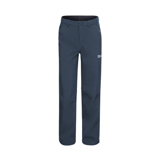 Navy blue trousers on a white background