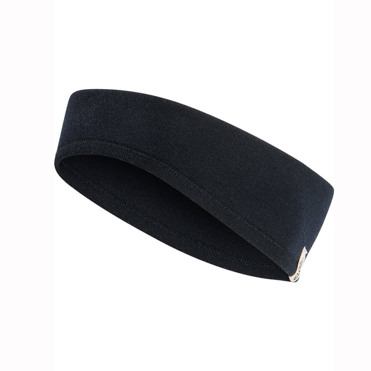 Black kids merino headband on a white background