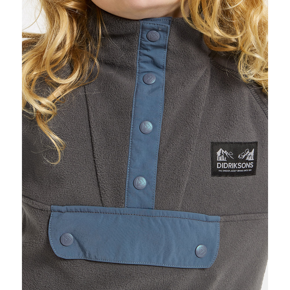 Didriksons Youth Yokto 1/2 Button Fleece (Coal Black)