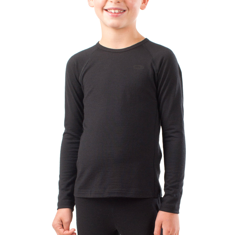 Icebreaker Kids 200 Oasis Merino Thermal Top (Black)