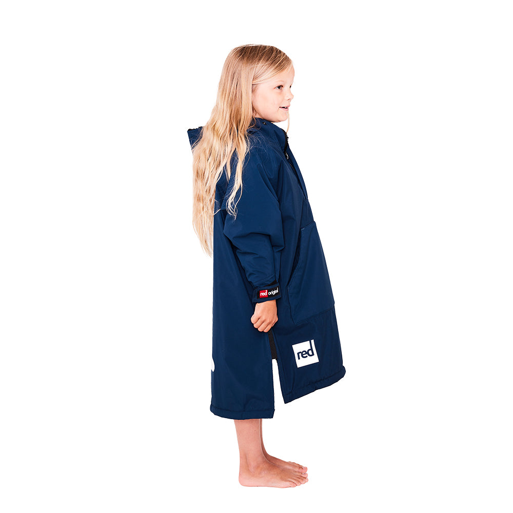 Red Kids Dry Poncho Change Robe (Navy)