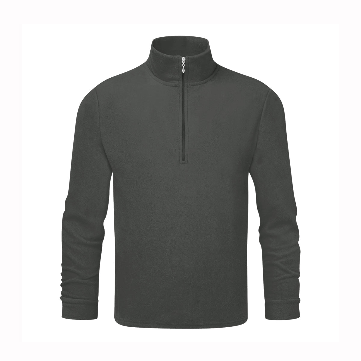 Grey kids micro-fleece top with a neck zip