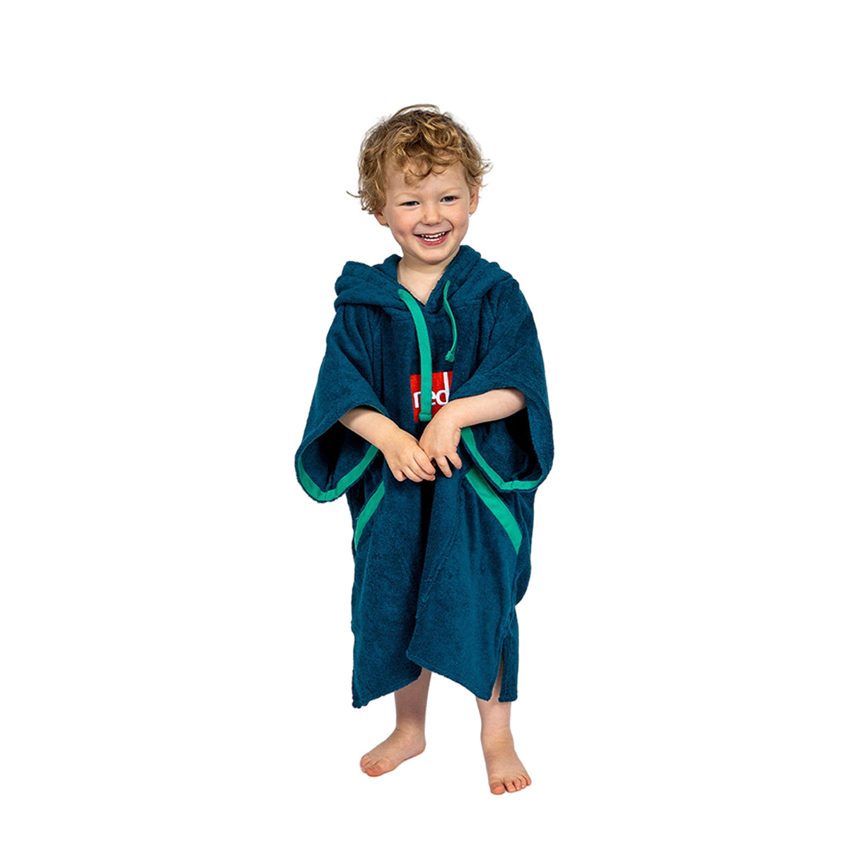 Red Kids Towelling Change Robe (Navy)