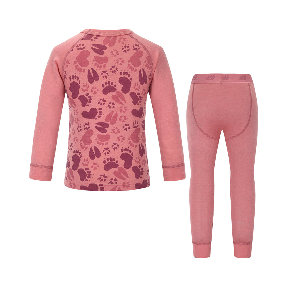 Skogstad Kids Loppa Thermal Merino Set (Wild Rose)
