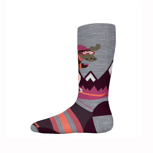Colorful sock with a bear design on a white background