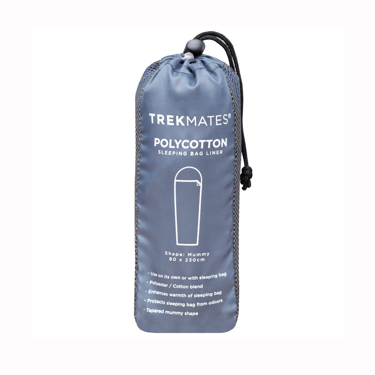 Trekmates Polycotton Mummy Sleeping Bag Liner (Blue)