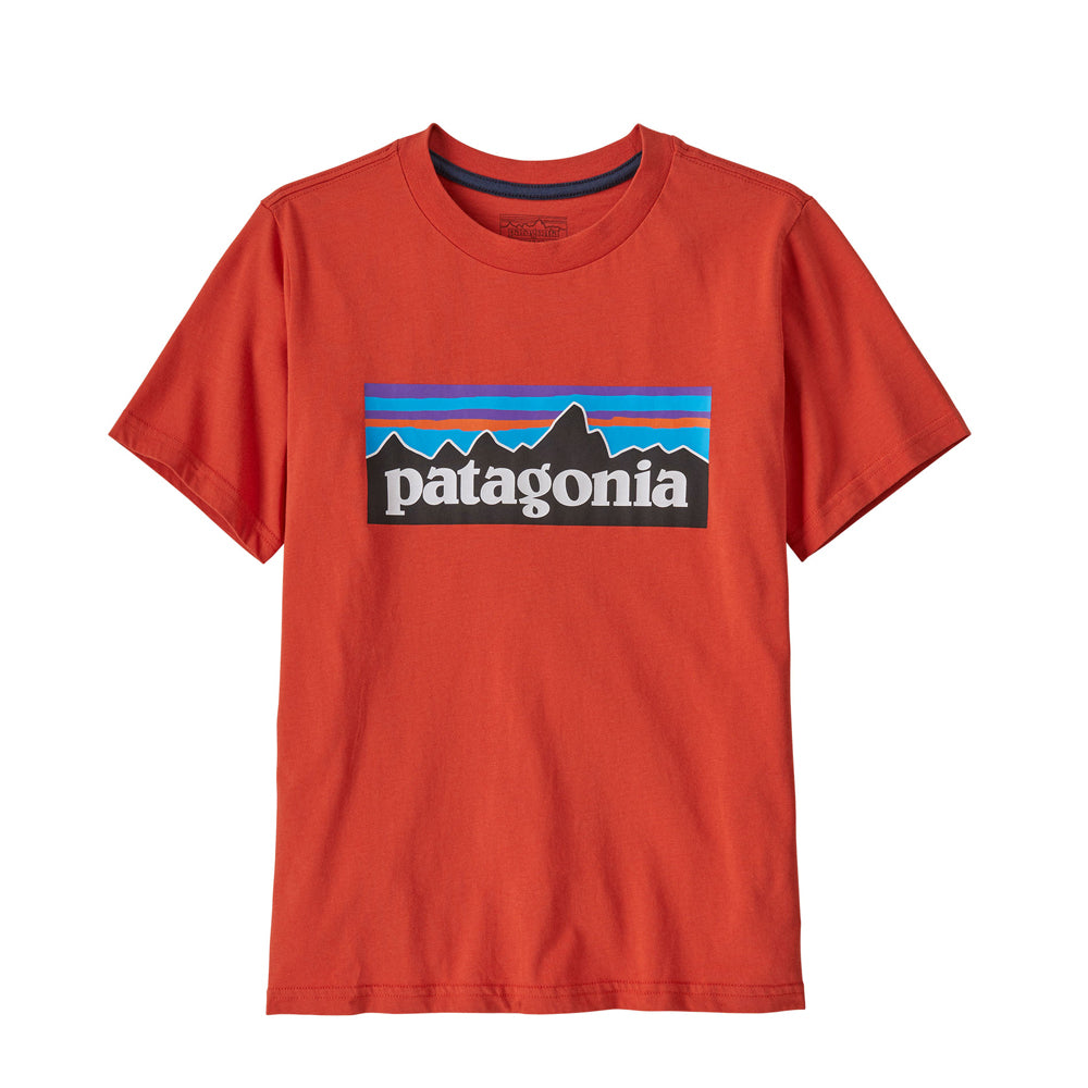 Patagonia Kids P-6 Logo Organic Cotton T-Shirt (Madder Red)