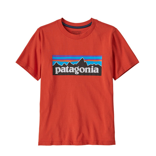 Patagonia Kids P-6 Logo Organic Cotton T-Shirt (Madder Red)
