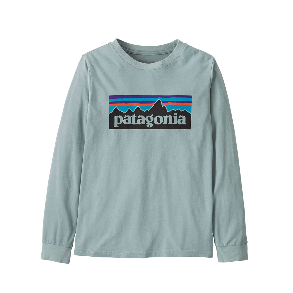 Patagonia Kids P-6 Logo Long Sleeved T-Shirt (Thermal Blue)