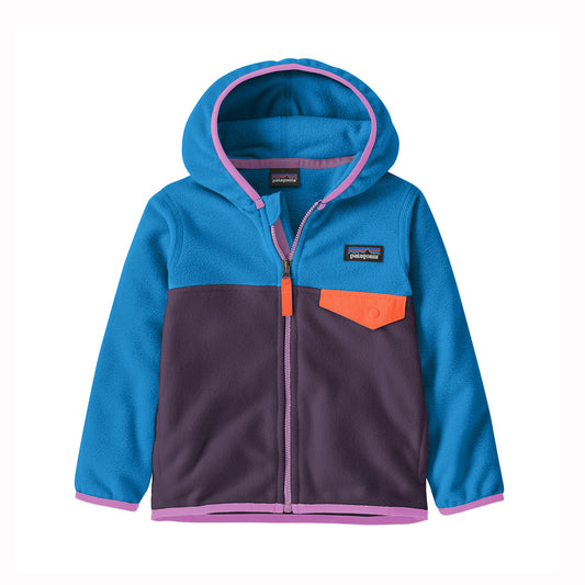 Blue and purple jacket with orange pocket on a white background