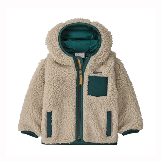 Children's fleece jacket with hood on a white background