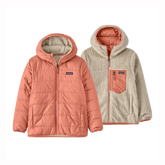 Two jackets, one pink and one beige with a sherpa interior, on a white background.