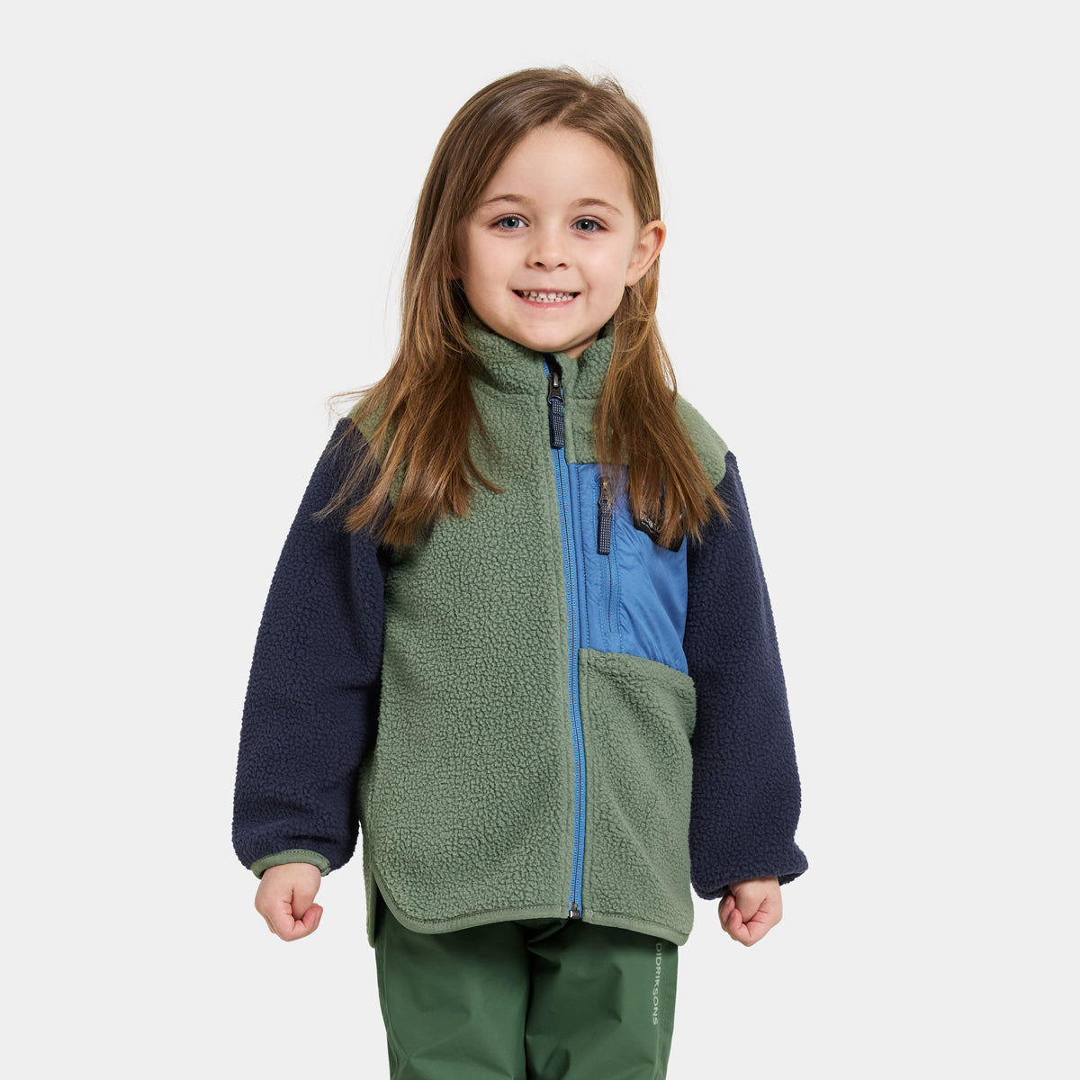 Didriksons Kids Anten Fleece Jacket (Light Moss)