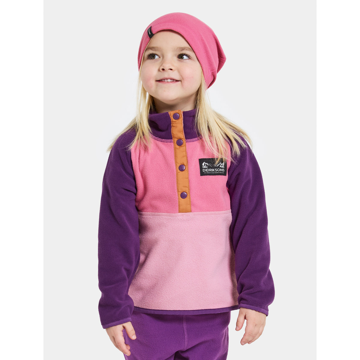 Didriksons Kids Monte Half Button (Light Heather Pink)
