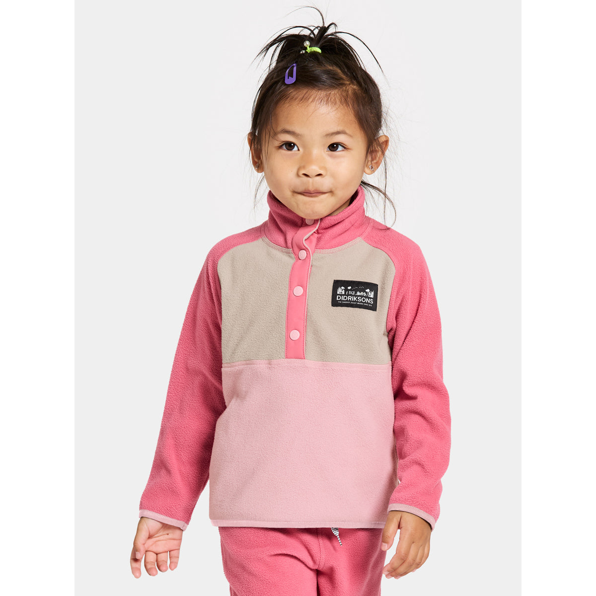 Didriksons Kids Monte Half Button (Soft Pink)