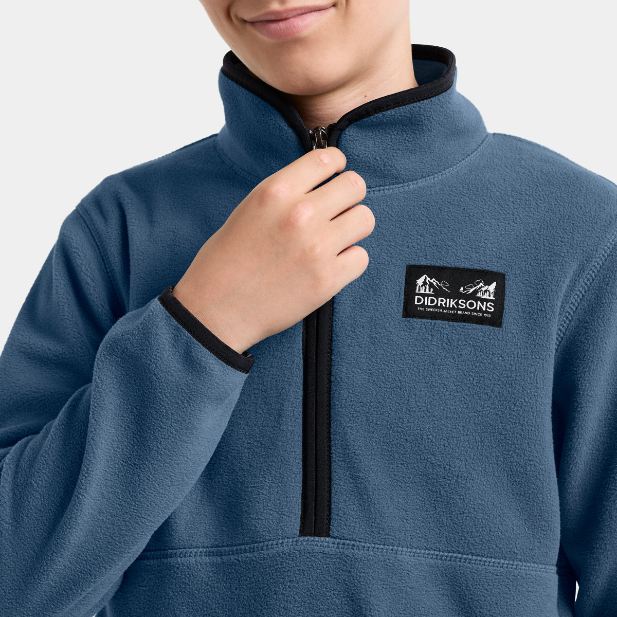 Didriksons Youth Rubi Half Zip Fleece (Blue Fog)