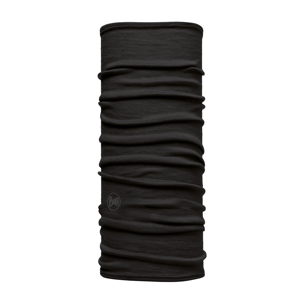 Black Merino wool neck gaiter for children