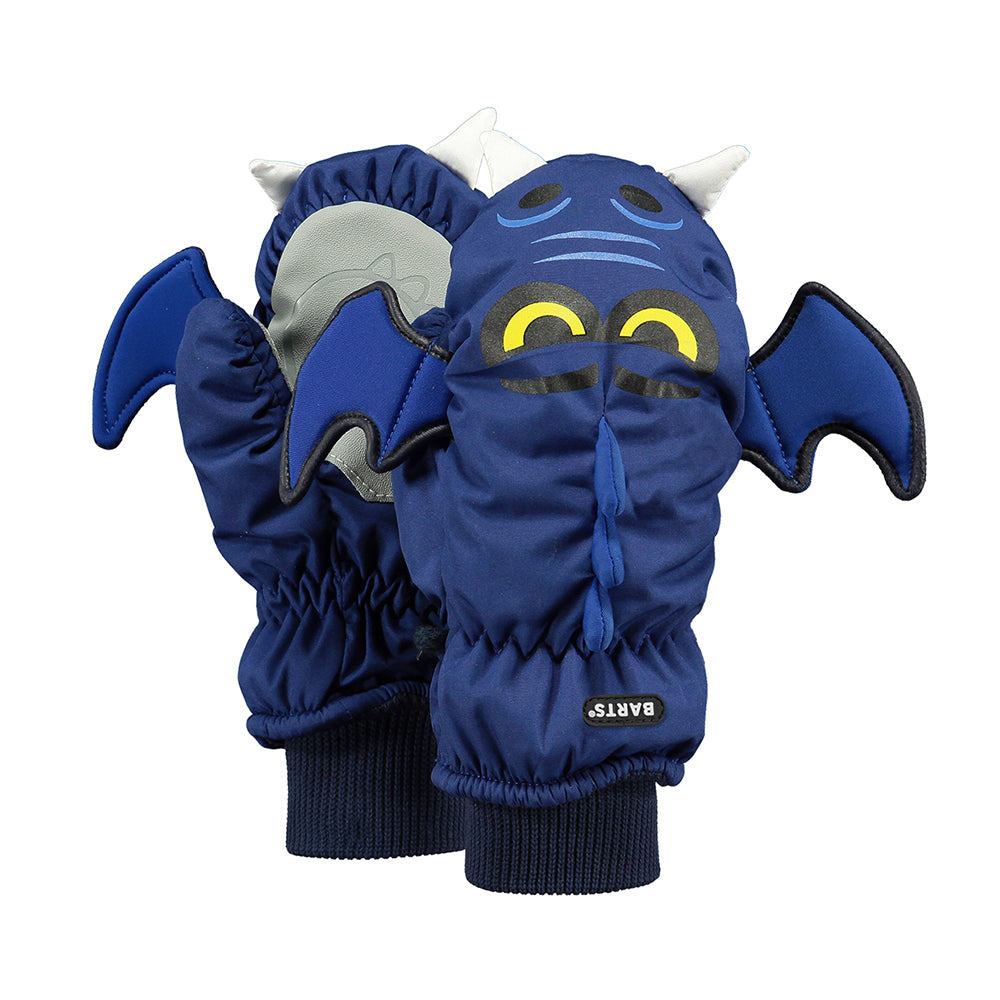 Barts kids 3D mittens in navy dragon