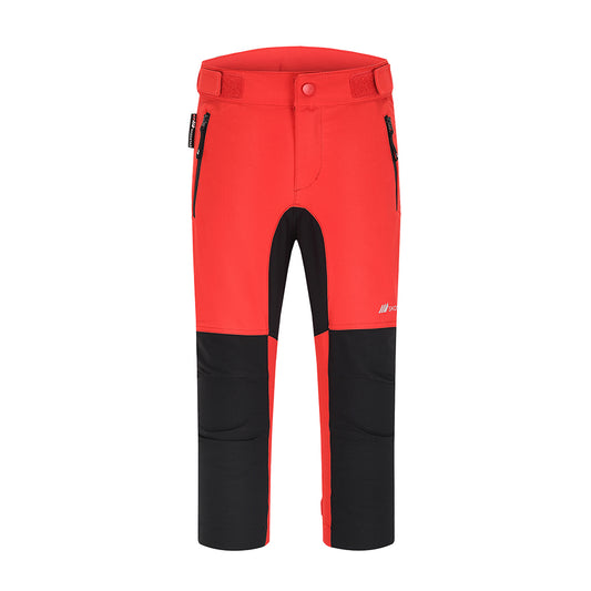 Skogstad kids hiking trousers in red with black lower legs