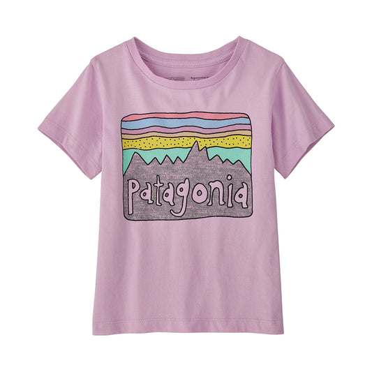 Patagonia baby logo T-shire in pink