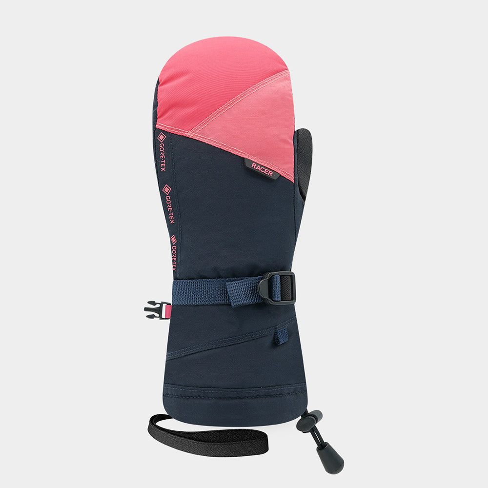 Racer Miga Kids Gore-Tex Ski Mittens (Navy and Pink)-Little Adventure Shop