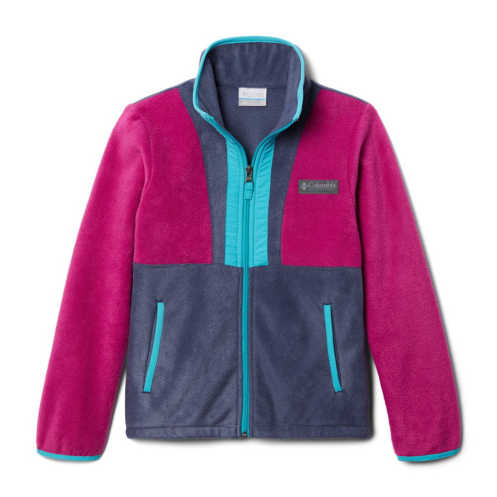 Columbia Girls full zip pink Back Bowl Fleece
