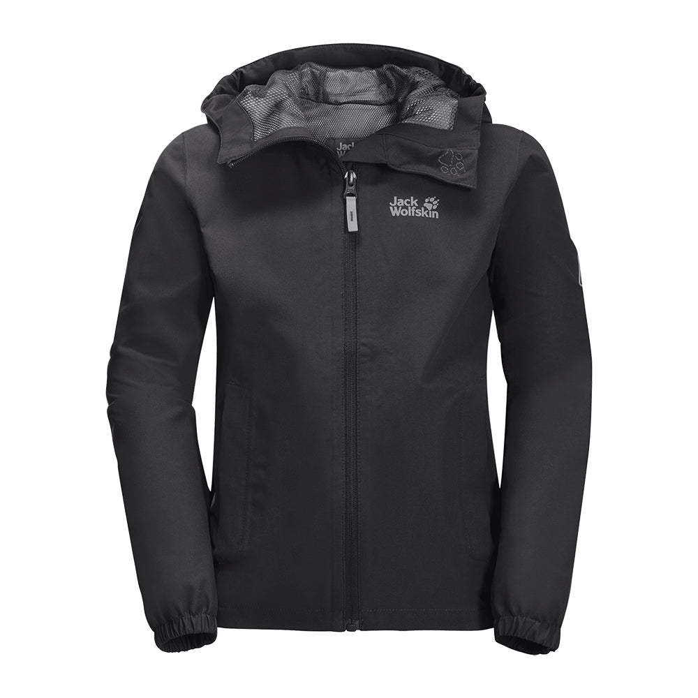 Jack Wolfskin Kids Black waterproof jacket