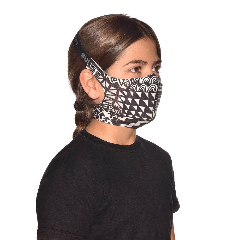 Buff Junior Face Mask (Black and White)-Little Adventure Shop